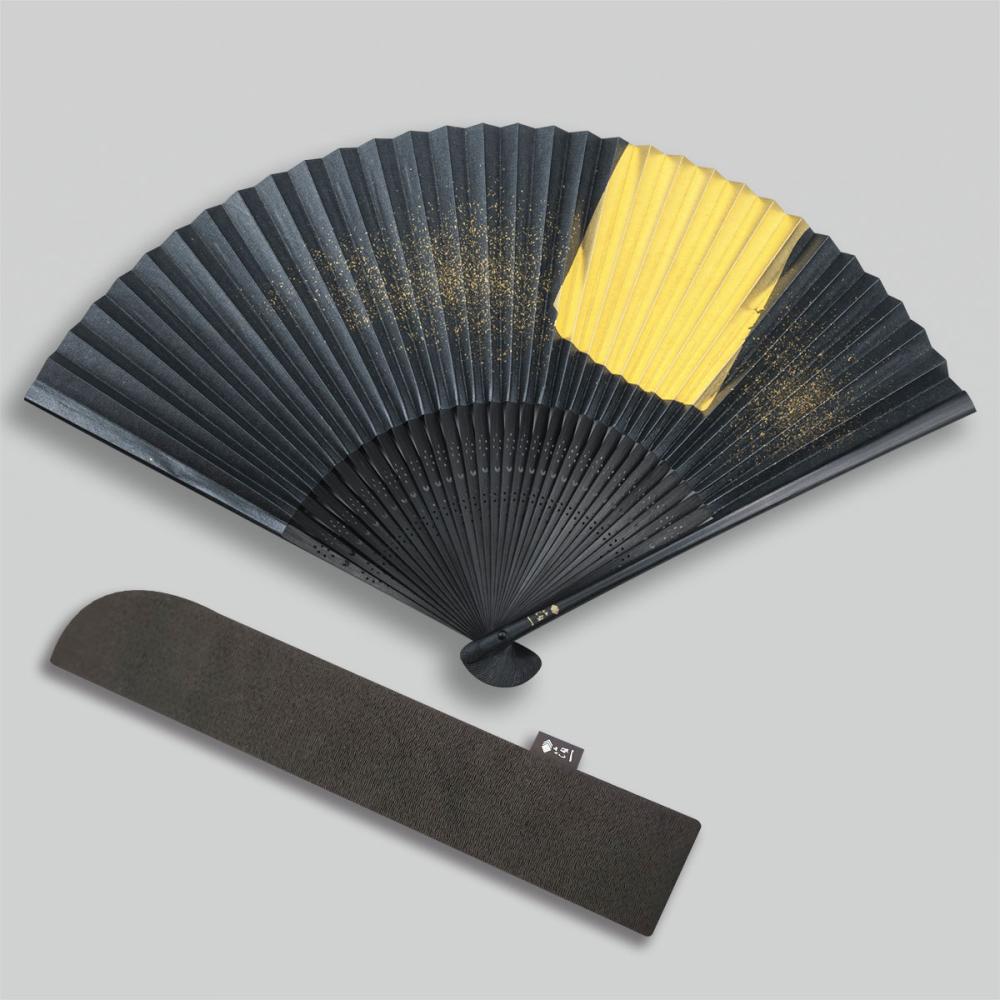 金沢箔扇子 袋セット 箔美 月夜 tsukiyo | プレゼント 長寿祝