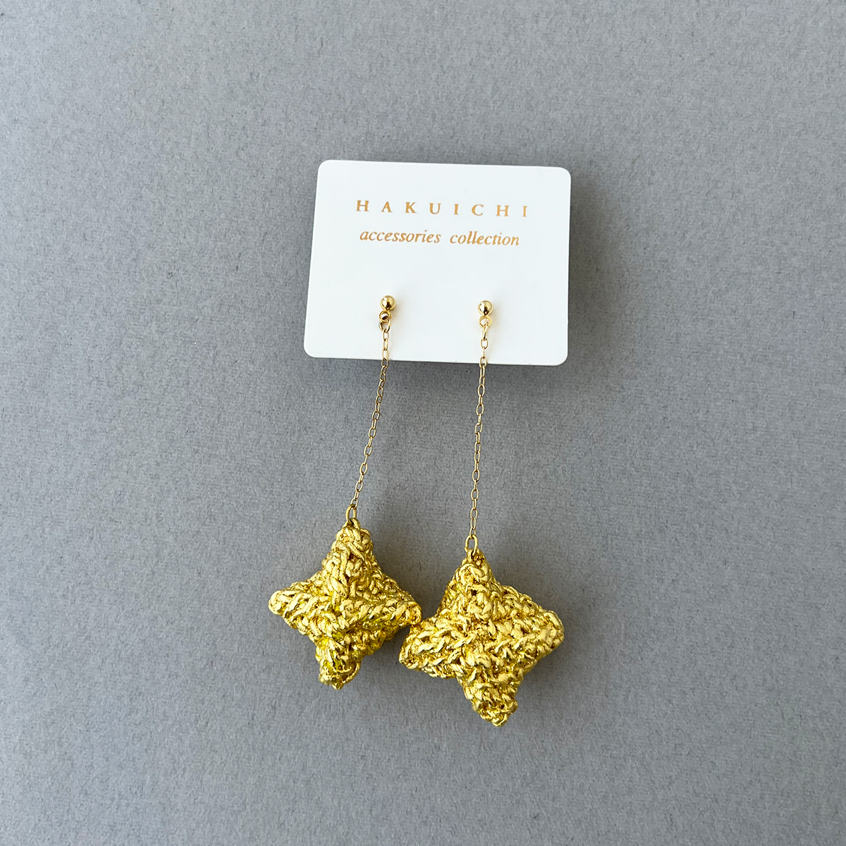 箔和紙　ひし　ゴールド　イヤリング/ピアス